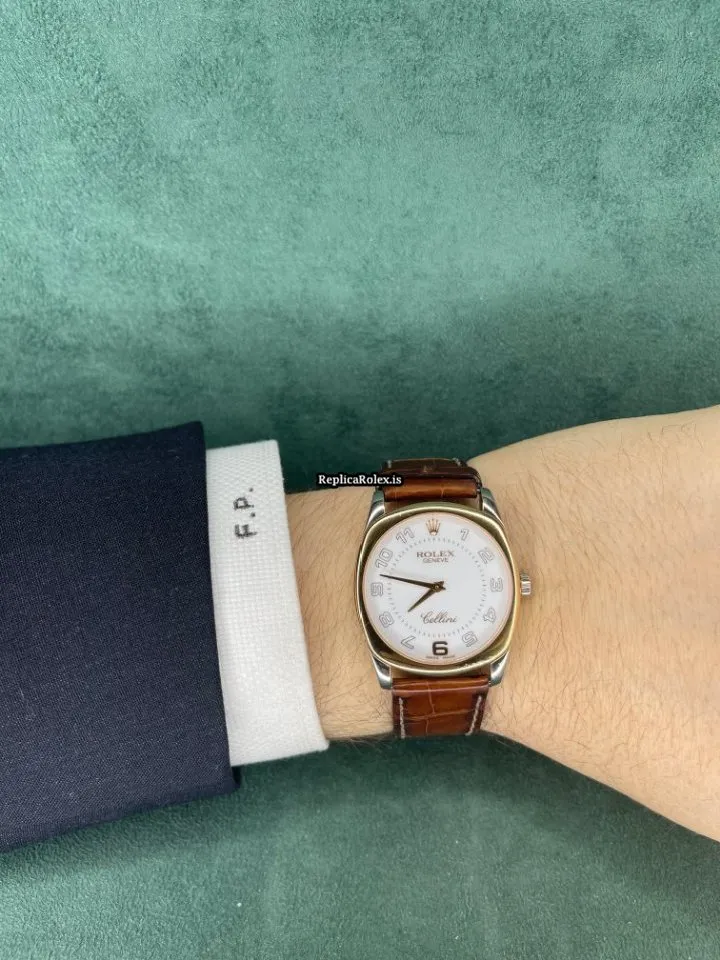 Lovely Fake Rolex Cellini Danaos 4233 Caliber 1602 Manual Winding Movement White Gold Case Mens/unisex Watch - Image 7