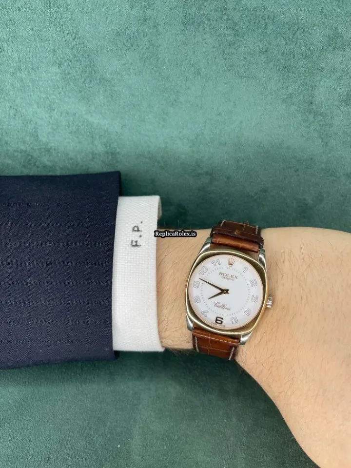 Lovely Fake Rolex Cellini Danaos 4233 Caliber 1602 Manual Winding Movement White Gold Case Mens/unisex Watch - Image 9