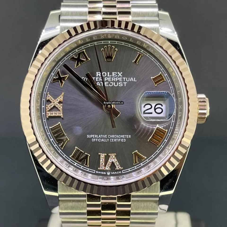 Swiss Fake Rolex Datejust 126231 Caliber 3235 Automatic Movement 36x44mm Gold/steel Case Mens/unisex Watch