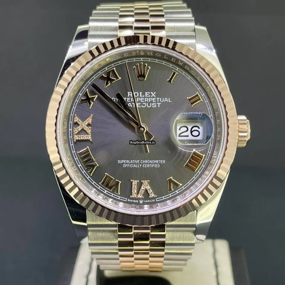 Swiss Fake Rolex Datejust 126231 Caliber 3235 Automatic Movement 36x44mm Gold/steel Case Mens/unisex Watch - Image 2