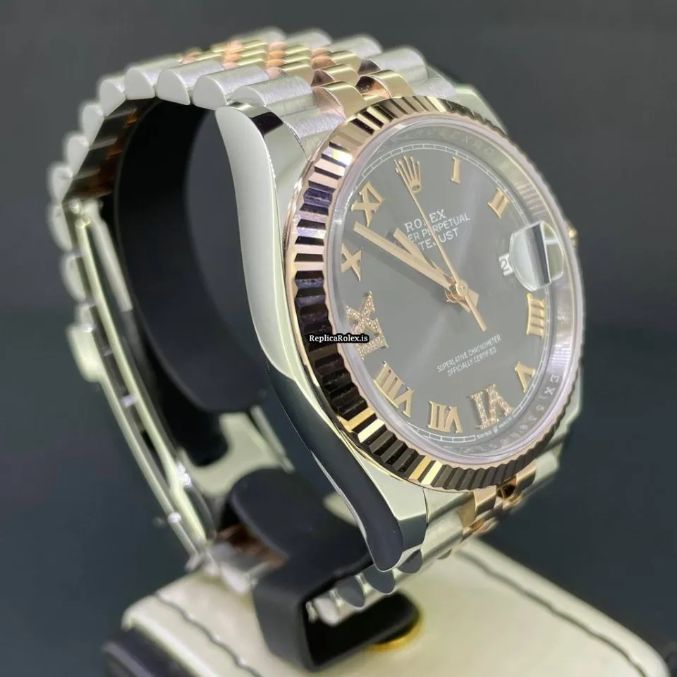 Swiss Fake Rolex Datejust 126231 Caliber 3235 Automatic Movement 36x44mm Gold/steel Case Mens/unisex Watch - Image 3