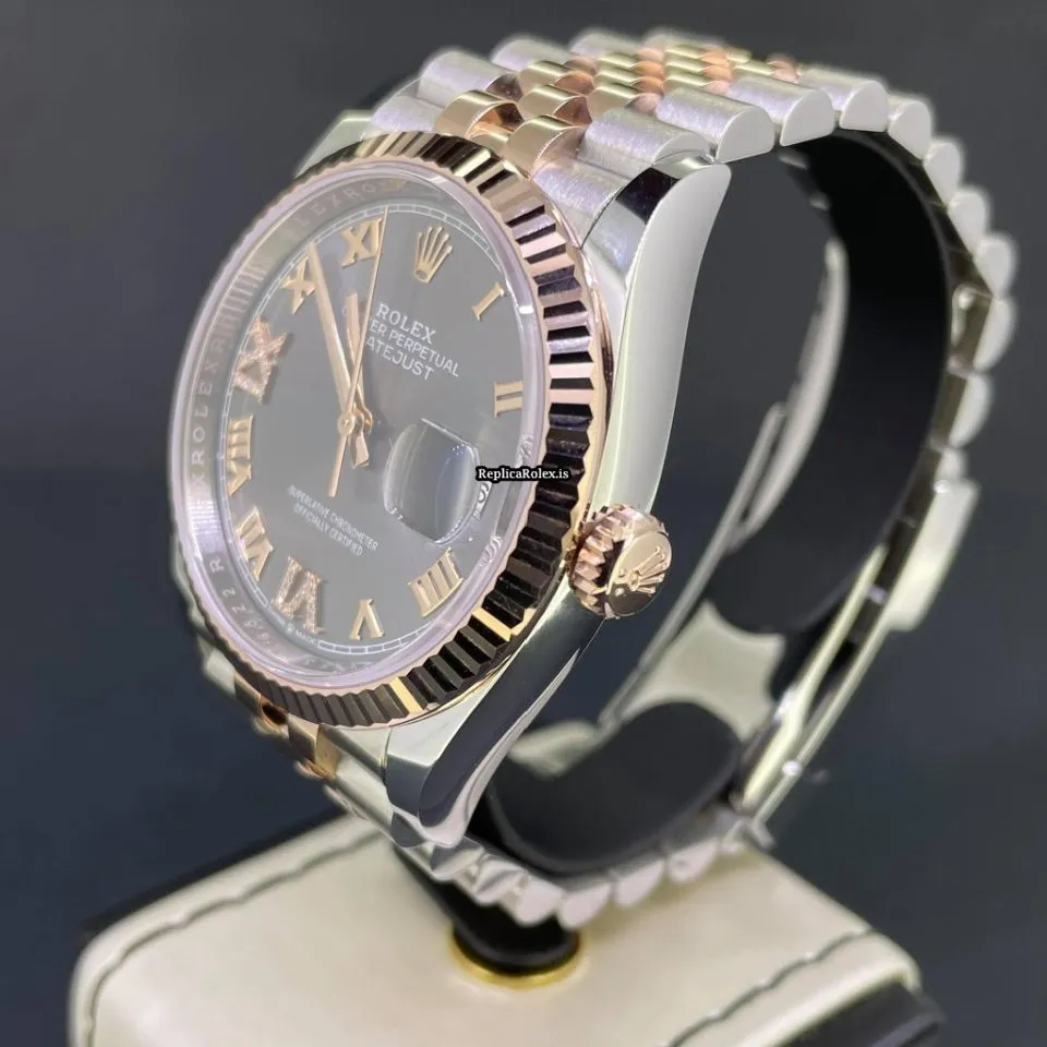 Swiss Fake Rolex Datejust 126231 Caliber 3235 Automatic Movement 36x44mm Gold/steel Case Mens/unisex Watch - Image 5