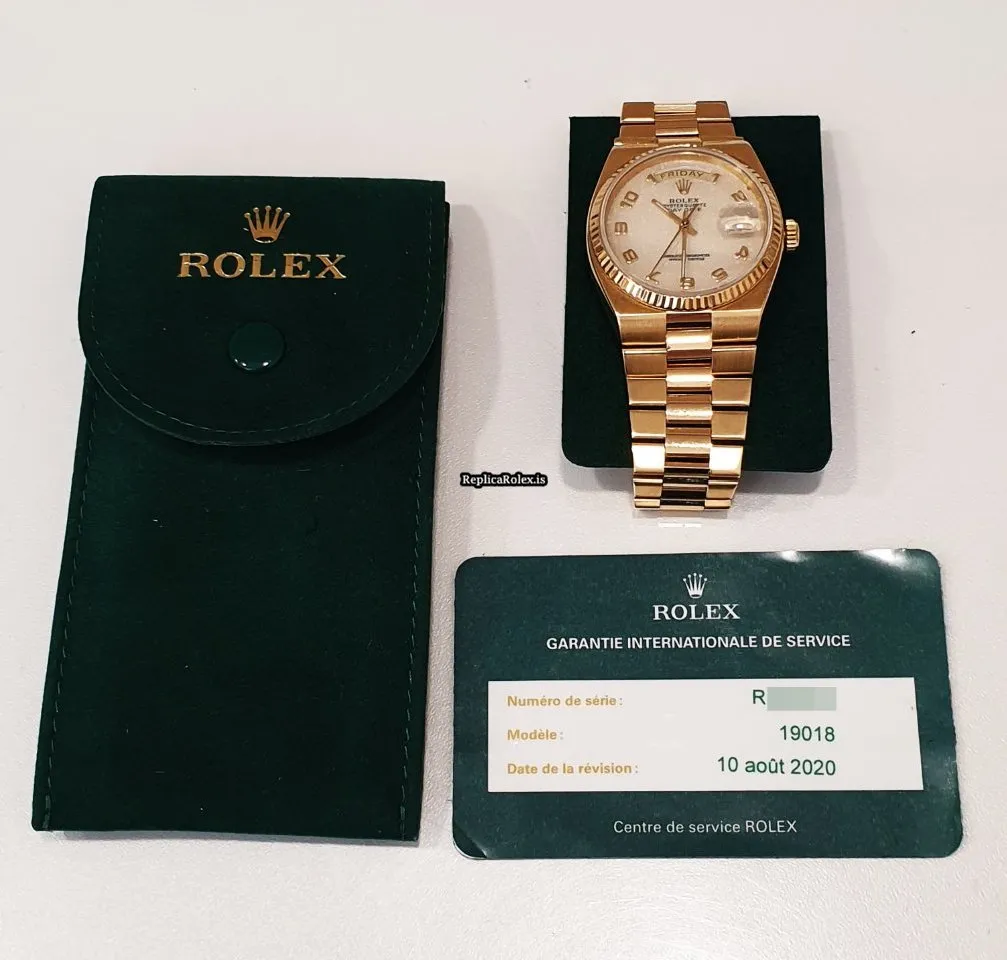 Trustworthy Fake Rolex Day-date Oysterquartz 19018 Caliber 5055 Quartz Movement 36mm Yellow Gold Case Mens/unisex Watch - Image 4