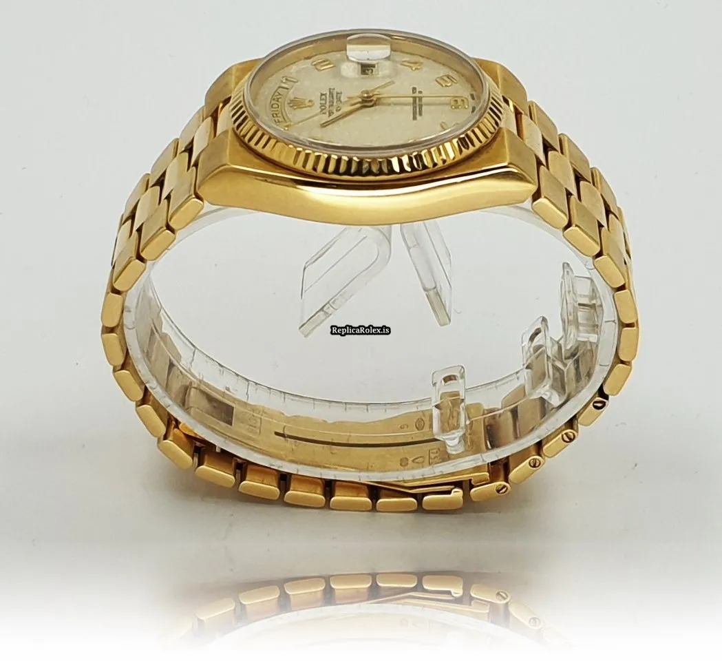 Trustworthy Fake Rolex Day-date Oysterquartz 19018 Caliber 5055 Quartz Movement 36mm Yellow Gold Case Mens/unisex Watch - Image 5