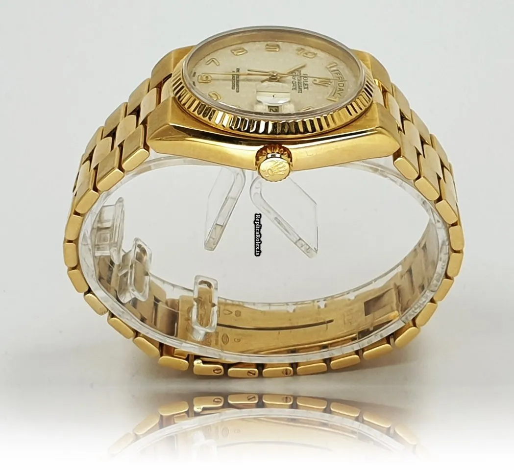 Trustworthy Fake Rolex Day-date Oysterquartz 19018 Caliber 5055 Quartz Movement 36mm Yellow Gold Case Mens/unisex Watch - Image 6