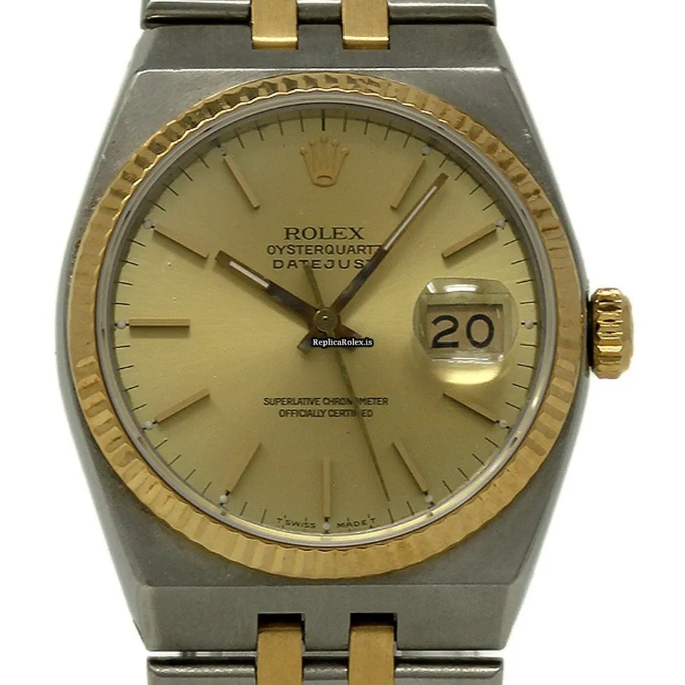 Defect Replica Rolex Datejust Oysterquartz 17013 Quartz Movement 36mm Steel Case Mens/unisex Watch