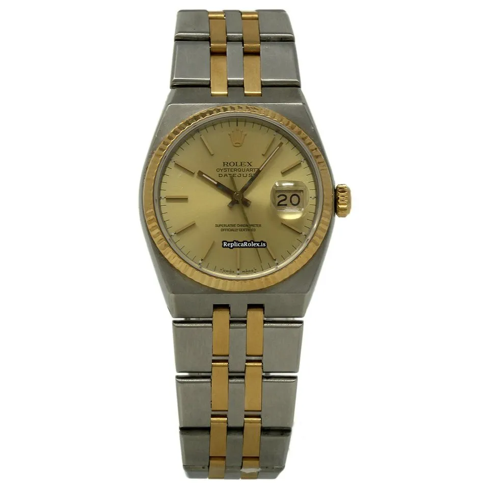 Defect Replica Rolex Datejust Oysterquartz 17013 Quartz Movement 36mm Steel Case Mens/unisex Watch - Image 2