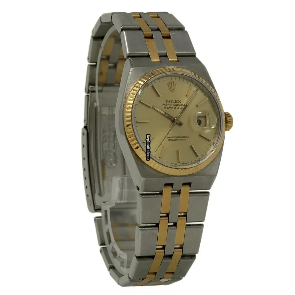 Defect Replica Rolex Datejust Oysterquartz 17013 Quartz Movement 36mm Steel Case Mens/unisex Watch - Image 5