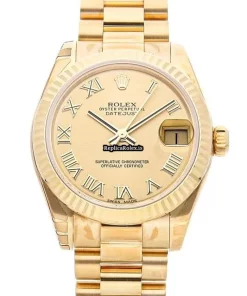 Incredible Fake Rolex Datejust 178278 Caliber 2235 Automatic Movement 31mm Yellow Gold Case Womens Watch