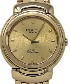 Top Fake Rolex Cellini 6622 Quartz Movement 33mm Yellow Gold Case Womens Watch