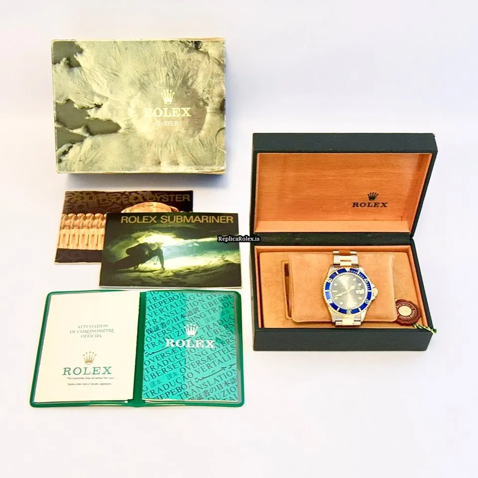 Fabulous Replica Rolex Submariner Date 16803 Caliber 3035 Automatic Movement 40mm Gold/steel Case Mens/unisex Watch - Image 5