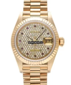 Nice Fakes Rolex Lady-datejust 69178 Automatic Movement 26mm Yellow Gold Case Womens Watch
