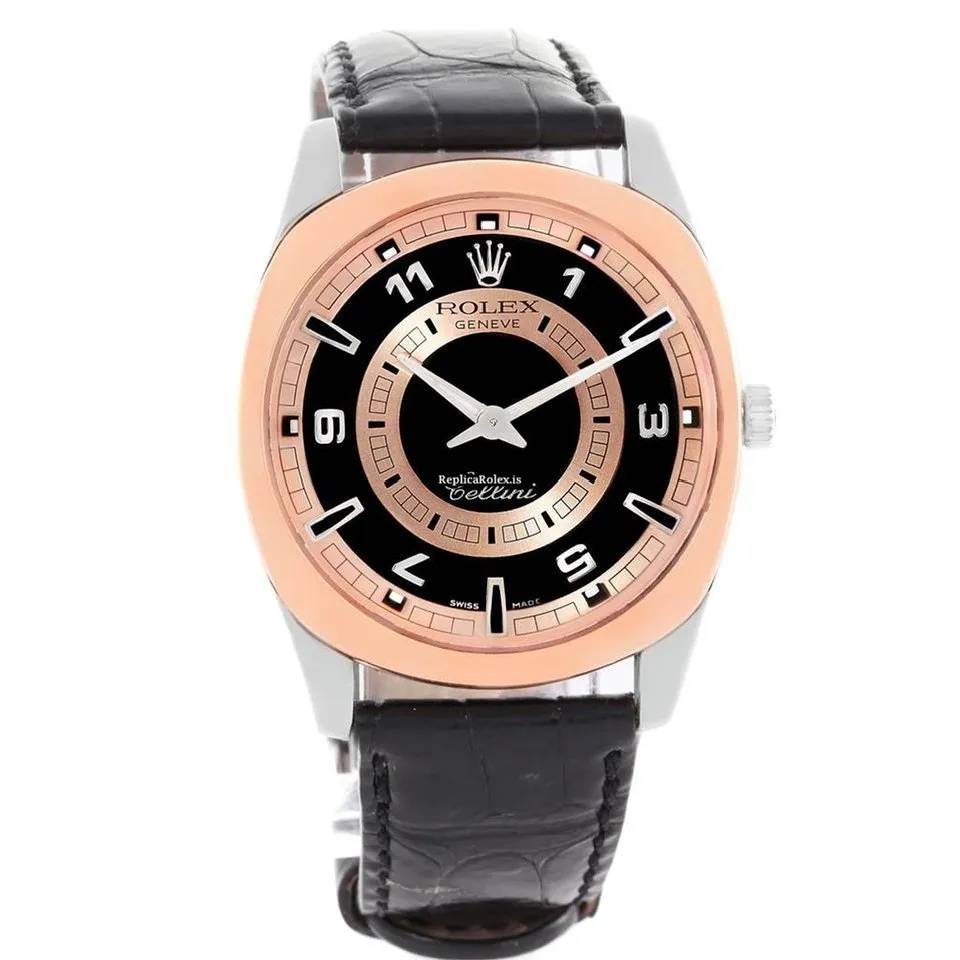 Swiss Replica Rolex Cellini Danaos 4243 Caliber 1602 Manual Winding Movement 38x46mm White Gold Case Mens/unisex Watch