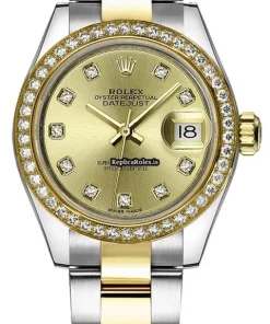 Pleasing Fake Rolex Datejust 279383rbr Caliber 2236 Automatic Movement 28mm Gold/steel Case Womens Watch