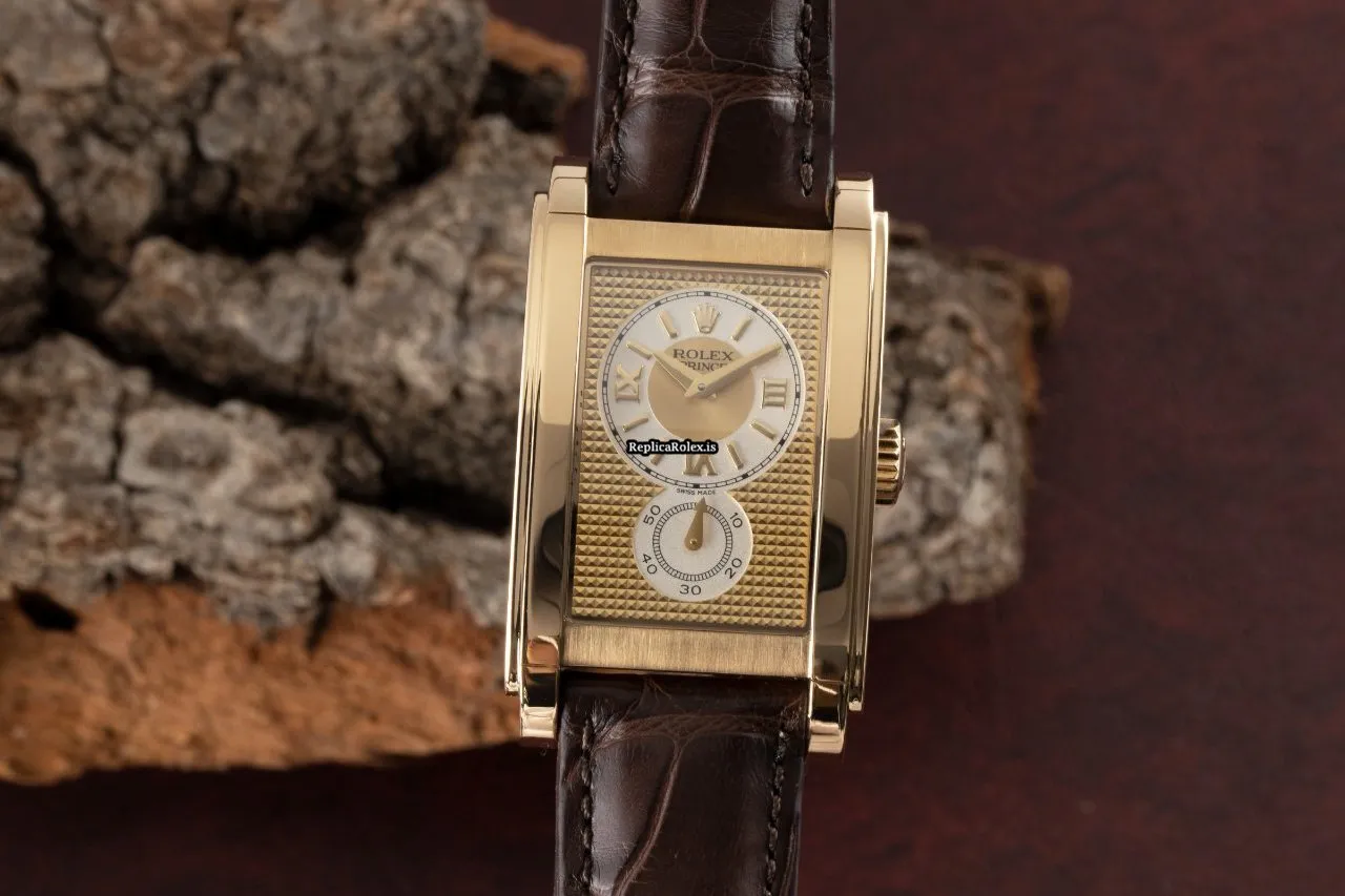 High-end Imitation Rolex Cellini Prince 5440 Manual Winding Movement 35x28mm Yellow Gold Case Mens/unisex Watch