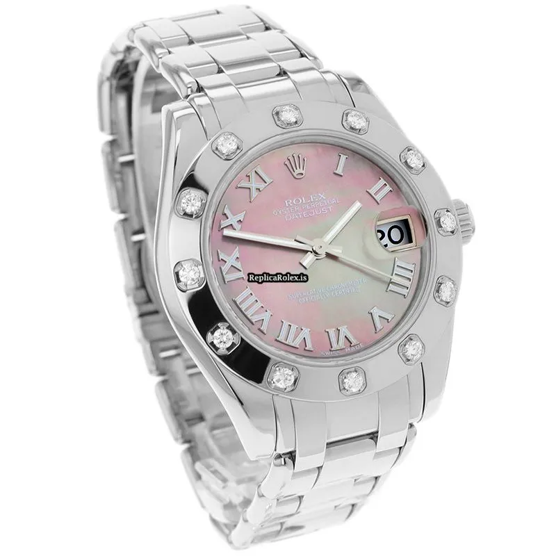 Swiss Replica Rolex Lady-datejust Pearlmaster 81319 Automatic Movement 34mm White Gold Case Womens Watch - Image 4