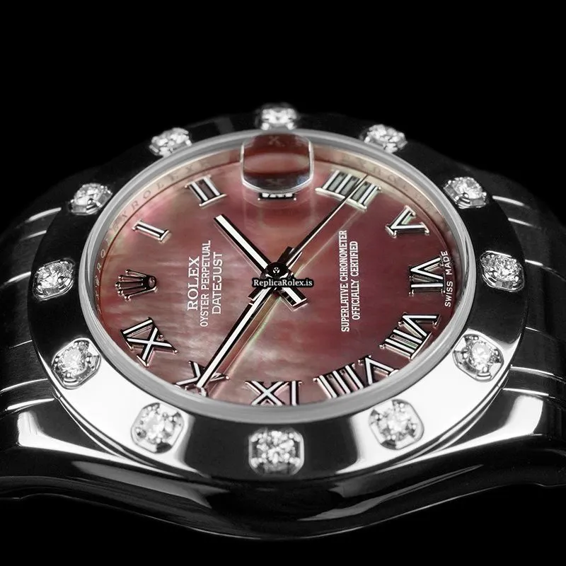 Swiss Replica Rolex Lady-datejust Pearlmaster 81319 Automatic Movement 34mm White Gold Case Womens Watch - Image 9