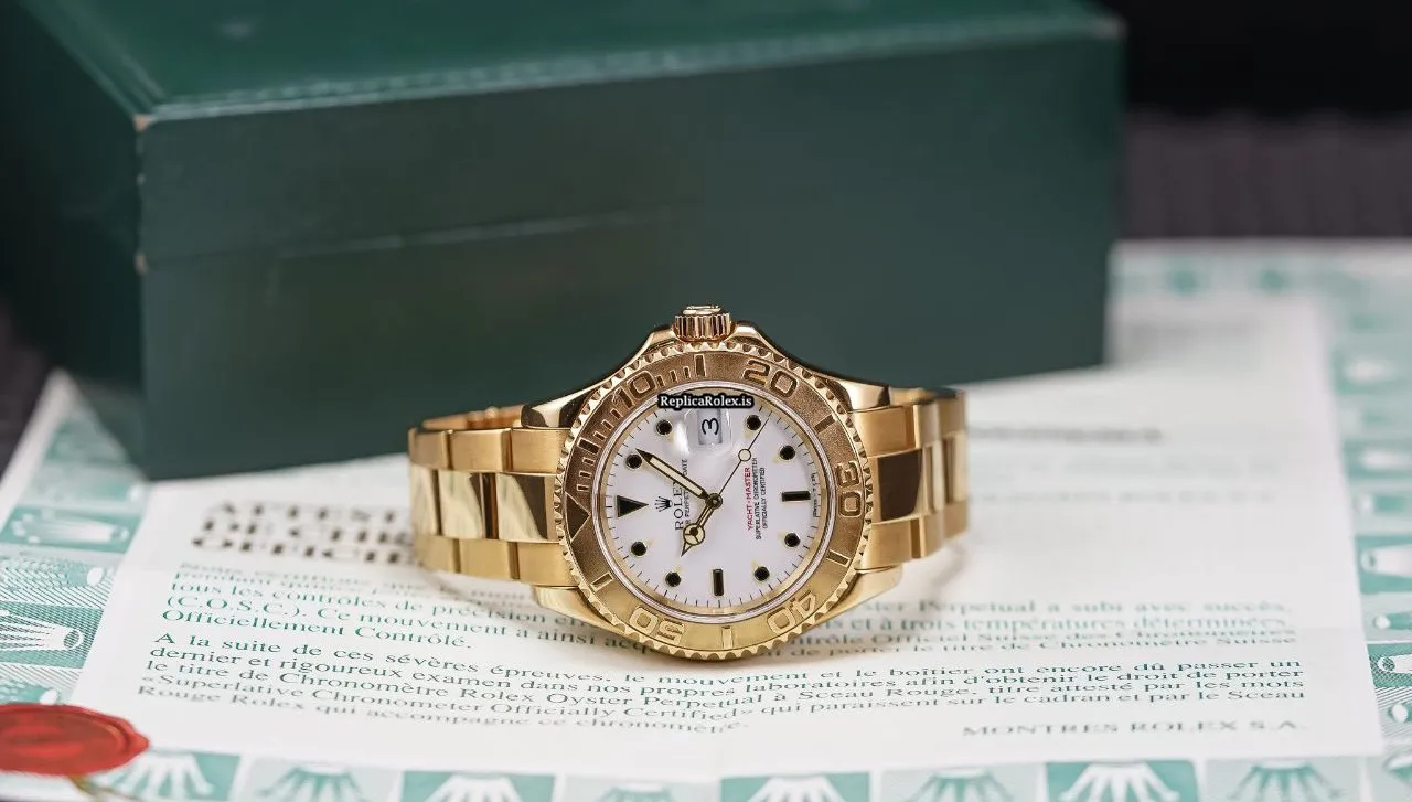 Perfect Imitation Rolex Yacht-master 16628 Caliber 3135 Automatic Movement 40mm Yellow Gold Case Mens/unisex Watch - Image 6