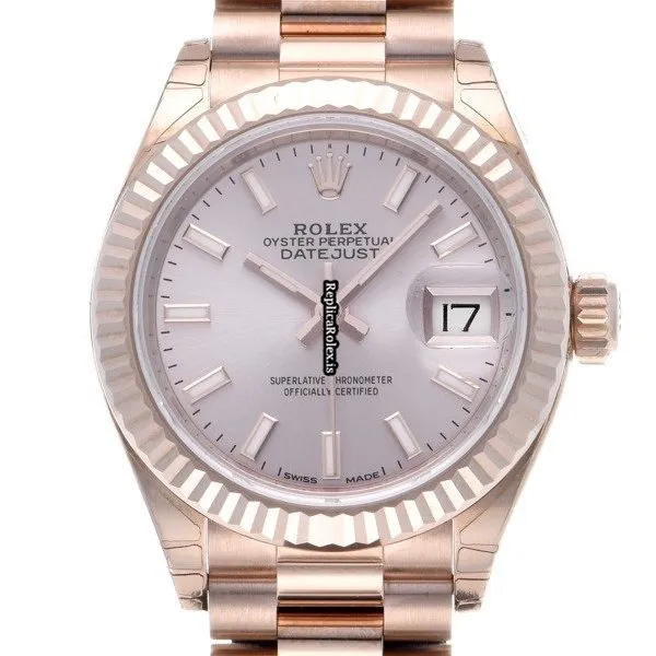 Reliable Fake Rolex Lady-datejust 279175 Caliber 2236 Automatic Movement 28mm Rose Gold Case Womens Watch - Image 6