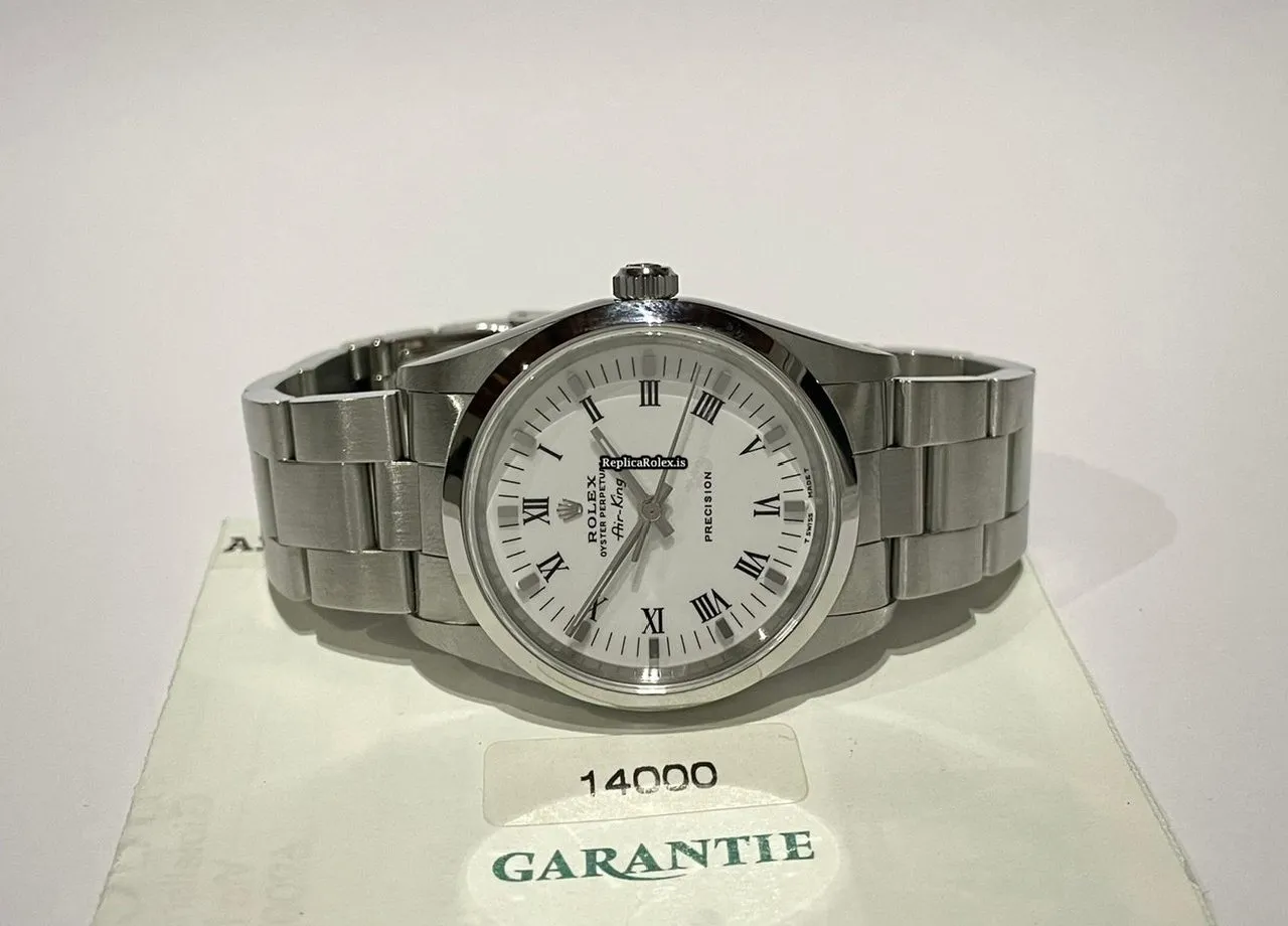 Superb Replica Rolex Air King Precision 14000 Caliber 3000 Automatic Movement 34mm Steel Case Mens/unisex Watch - Image 3