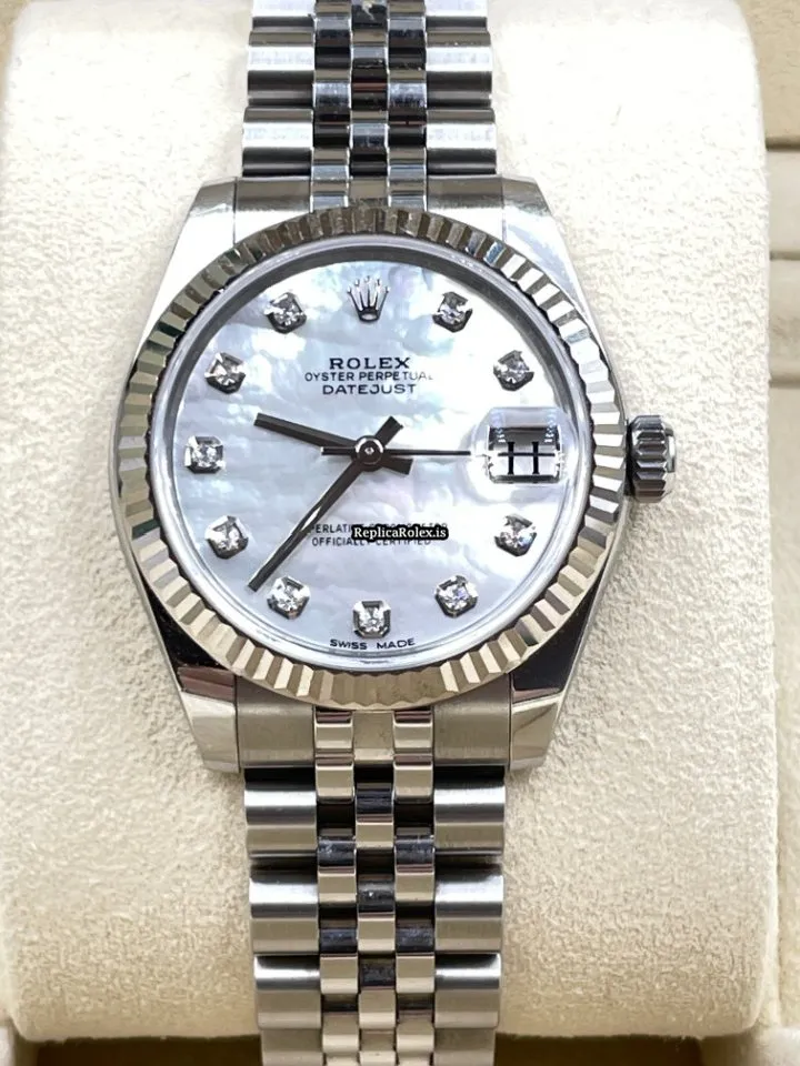 Swiss Fake Rolex Lady-datejust 178274 Caliber 2235 Automatic Movement 31mm Gold/steel Case Womens Watch - Image 10