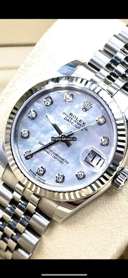 Swiss Fake Rolex Lady-datejust 178274 Caliber 2235 Automatic Movement 31mm Gold/steel Case Womens Watch - Image 3