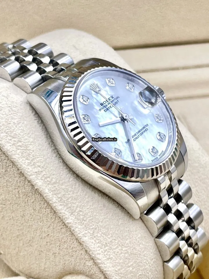 Swiss Fake Rolex Lady-datejust 178274 Caliber 2235 Automatic Movement 31mm Gold/steel Case Womens Watch - Image 5