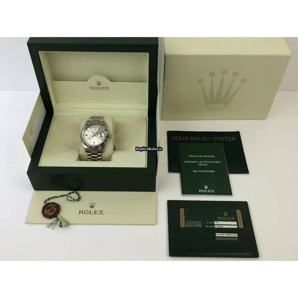 Affordable Imitation Rolex Day-date II 218239 Automatic Movement 41mm White Gold Case Mens/unisex Watch - Image 9