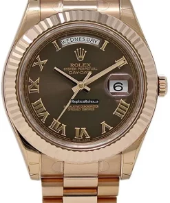 Design Copies Rolex Day-date II 218235 Caliber 3156 Automatic Movement 41x49mm Rose Gold Case Mens/unisex Watch
