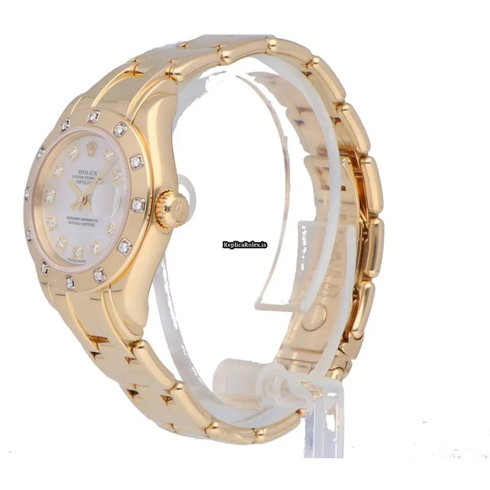 Nice Clone Rolex Lady-datejust Pearlmaster 80318 Automatic Movement 29mm Yellow Gold Case Womens Watch - Image 2