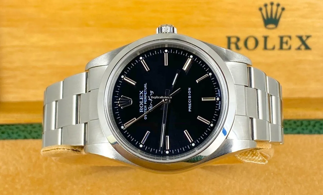 Beautiful Replica Rolex Air King Precision 14000m Caliber 3130 Automatic Movement 34mm Steel Case Mens/unisex Watch - Image 3