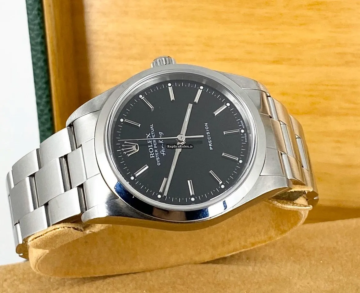 Beautiful Replica Rolex Air King Precision 14000m Caliber 3130 Automatic Movement 34mm Steel Case Mens/unisex Watch - Image 5