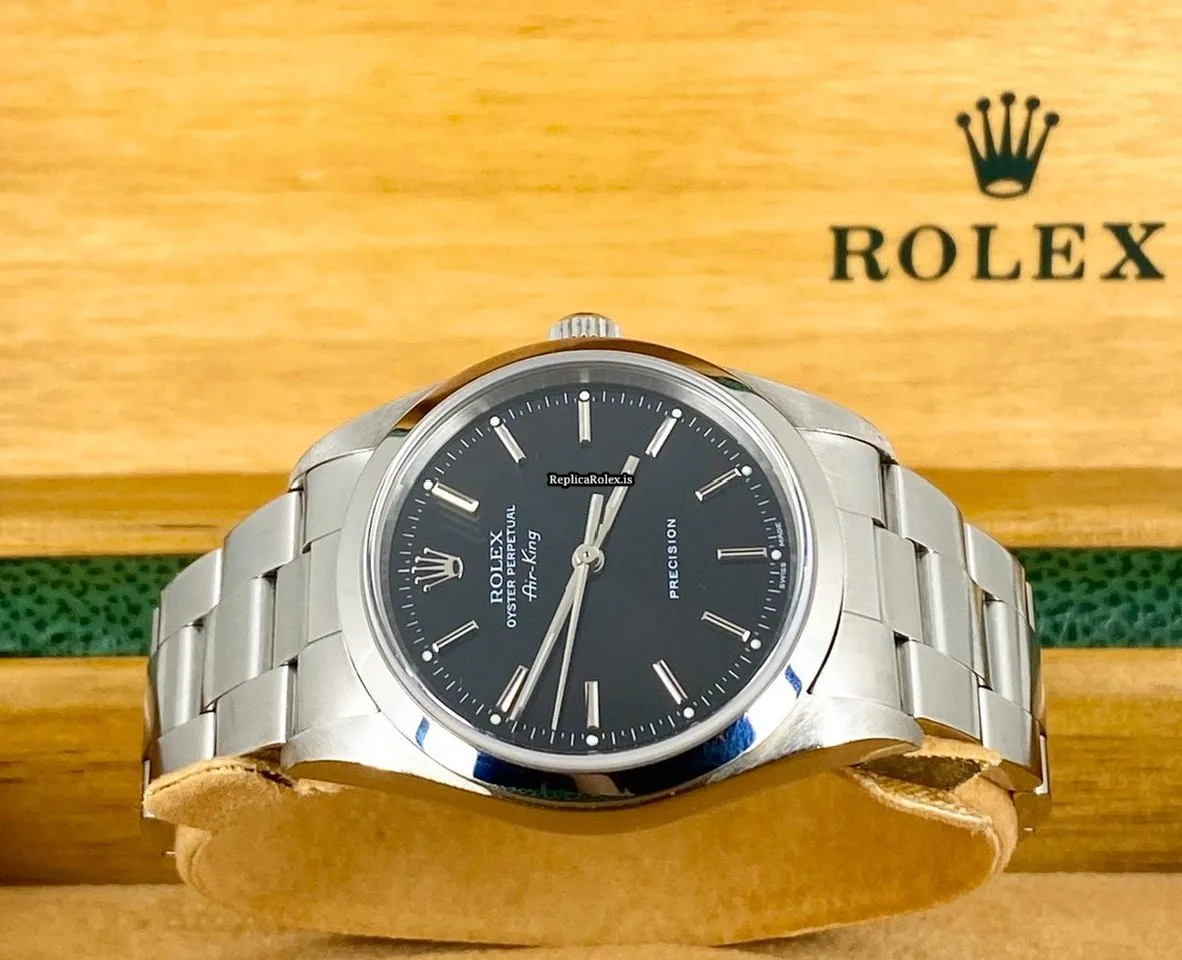 Beautiful Replica Rolex Air King Precision 14000m Caliber 3130 Automatic Movement 34mm Steel Case Mens/unisex Watch - Image 6