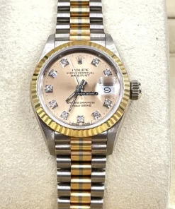Good Fake Rolex Lady-datejust 69179b Automatic Movement White Gold Case Womens Watch