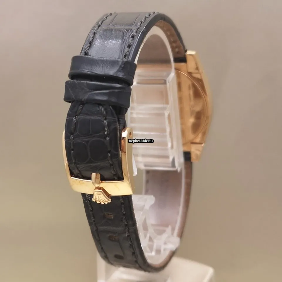 Pleasing Fake Rolex Cellini 5310 Manual Winding Movement Rose Gold Case Womens Watch - Image 4