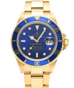 Lovely Clone Rolex Submariner Date 16618 Caliber 3135 Automatic Movement 40mm Yellow Gold Case Watch