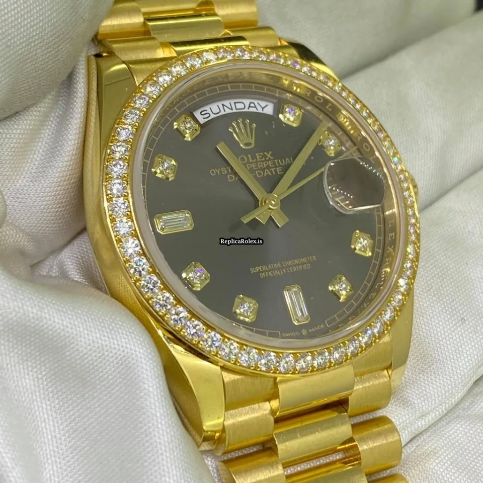 Superb Fake Rolex Day-date 36 128348rbr Caliber 3255 Automatic Movement 36x43mm Yellow Gold Case Mens/unisex Watch - Image 3