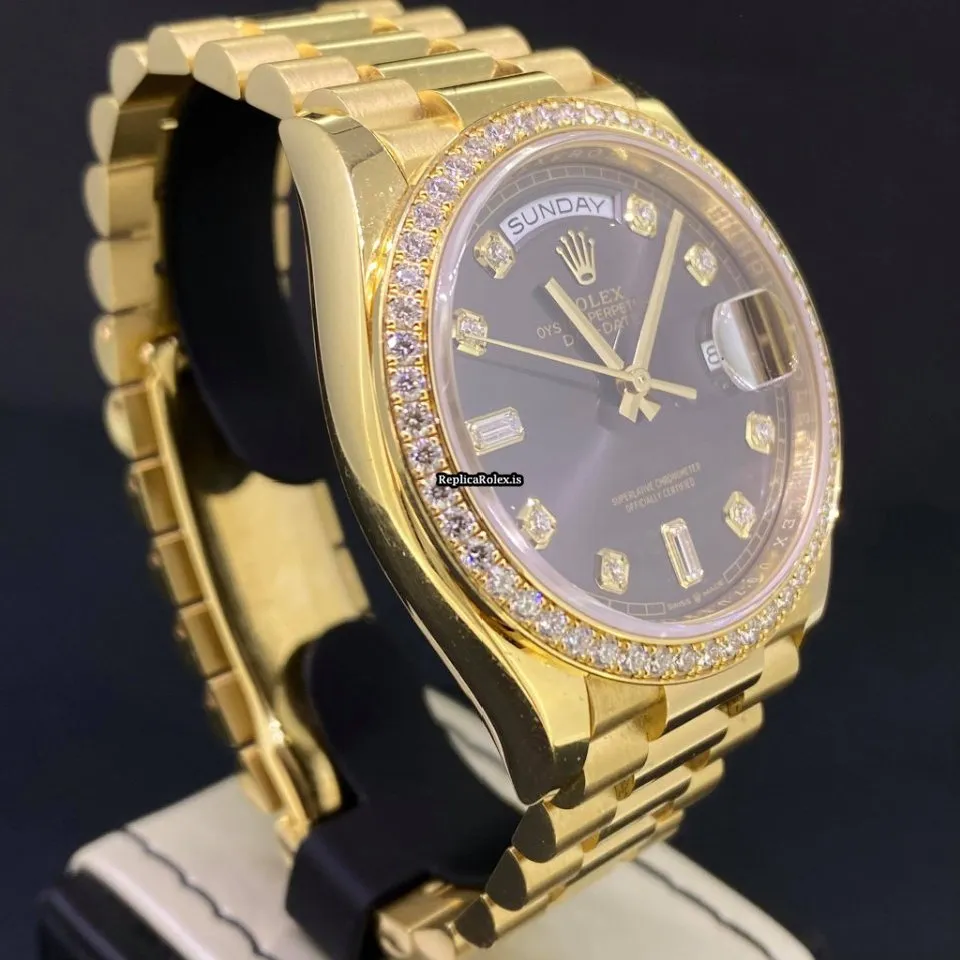 Superb Fake Rolex Day-date 36 128348rbr Caliber 3255 Automatic Movement 36x43mm Yellow Gold Case Mens/unisex Watch - Image 5