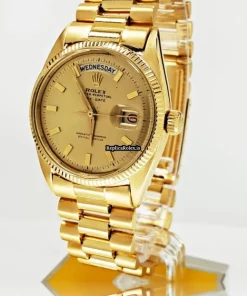 Durable Fake Rolex Day-date 6611 Caliber 1055 Automatic Movement 36mm Yellow Gold Case Mens/unisex Watch