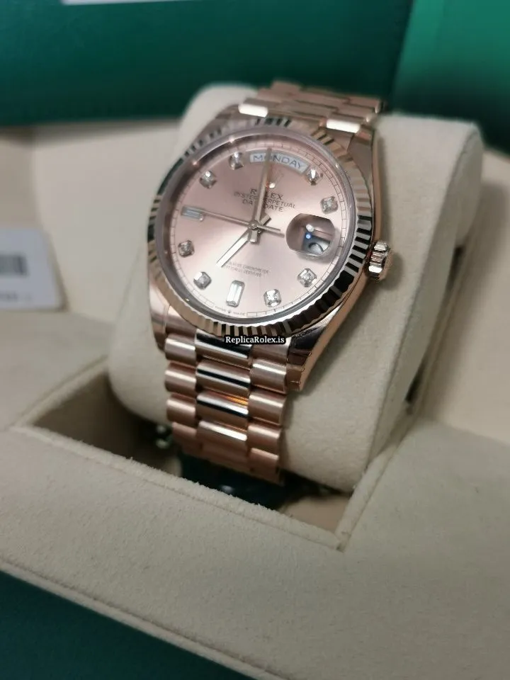 Nice Imitation Rolex Day-date 36 128235 Caliber 3255 Automatic Movement 36mm Rose Gold Case Mens/unisex Watch