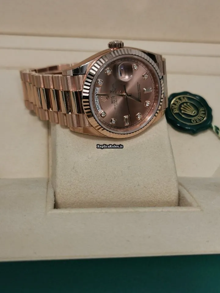 Nice Imitation Rolex Day-date 36 128235 Caliber 3255 Automatic Movement 36mm Rose Gold Case Mens/unisex Watch - Image 6