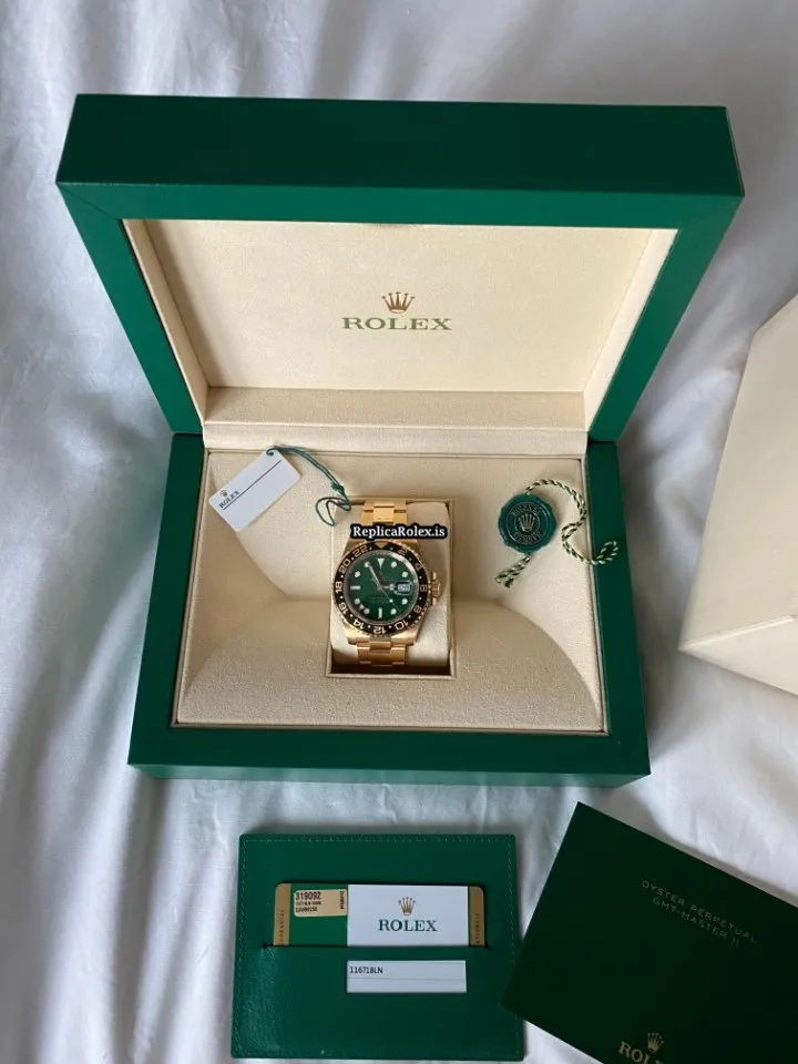 Beautiful Fake Rolex Gmt-master II 116718ln Caliber 3186 Automatic Movement 40mm Yellow Gold Case Mens/unisex Watch