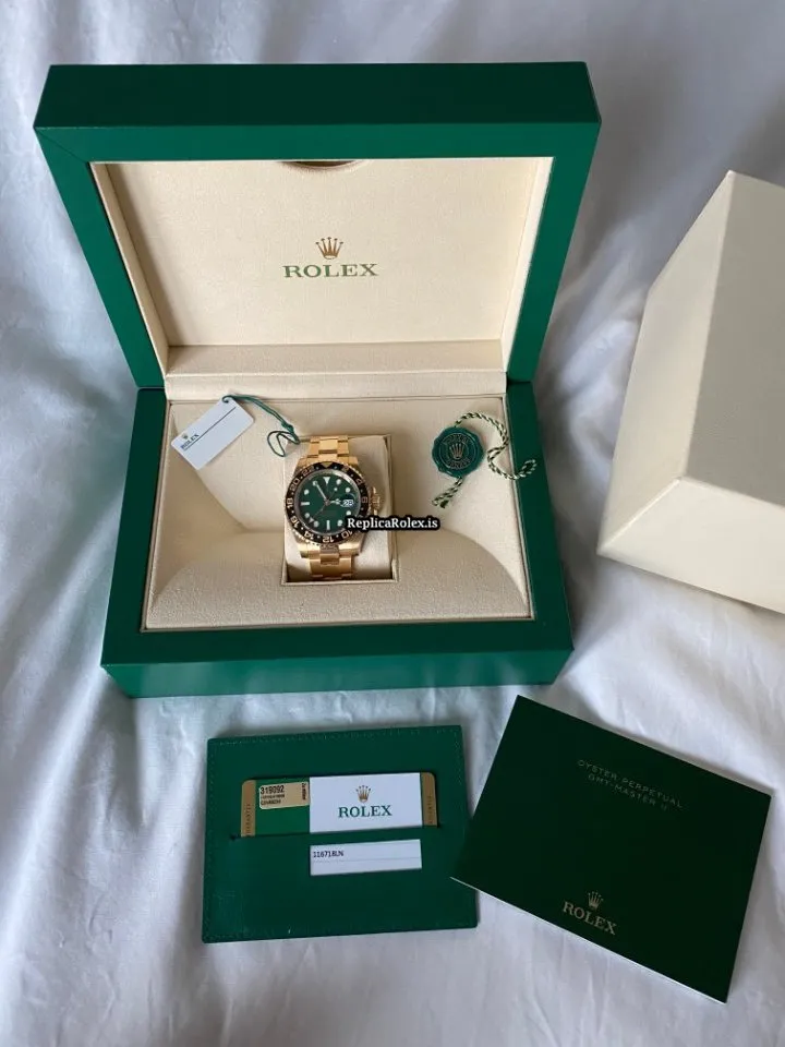 Beautiful Fake Rolex Gmt-master II 116718ln Caliber 3186 Automatic Movement 40mm Yellow Gold Case Mens/unisex Watch - Image 4