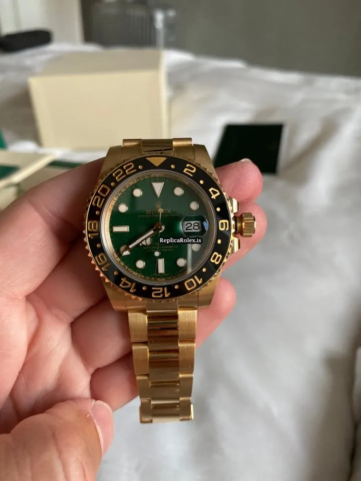 Beautiful Fake Rolex Gmt-master II 116718ln Caliber 3186 Automatic Movement 40mm Yellow Gold Case Mens/unisex Watch - Image 6