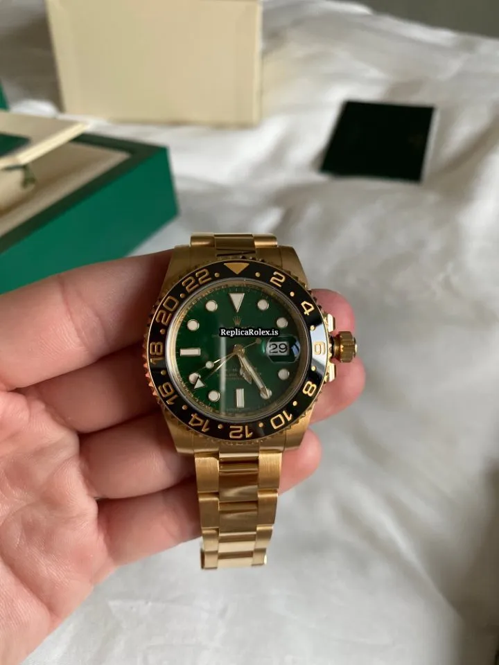 Beautiful Fake Rolex Gmt-master II 116718ln Caliber 3186 Automatic Movement 40mm Yellow Gold Case Mens/unisex Watch - Image 7