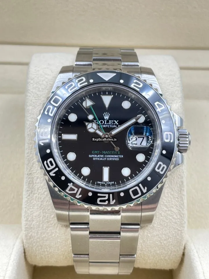 Trustworthy Replica Rolex Gmt-master II 116710ln Caliber 3186 Automatic Movement 40mm Steel Case Mens/unisex Watch - Image 4