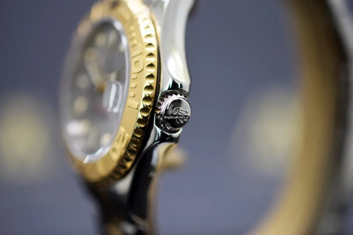 Fabulous Replica Rolex Yacht-master 168623 Caliber 2235-31 Automatic Movement 35mm Gold/steel Case Watch - Image 8