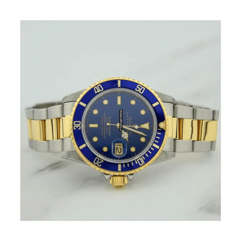 Epic Replica Rolex Submariner Date 16803 Caliber 3035 Automatic Movement 40mm Gold/steel Case Mens/unisex Watch - Image 4