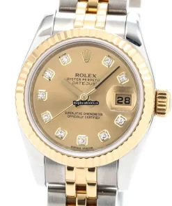 Discount Copy Rolex Lady-datejust 179173g Automatic Movement 26mm Gold/steel Case Womens Watch