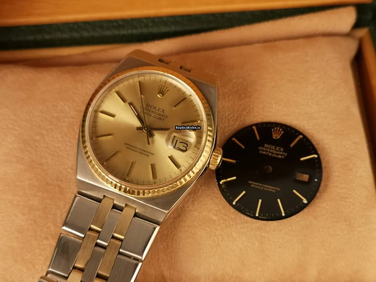 Affordable Replica Rolex Datejust Oysterquartz 17013 Caliber 5035 Quartz Movement 36x42mm Gold/steel Case Mens/unisex Watch